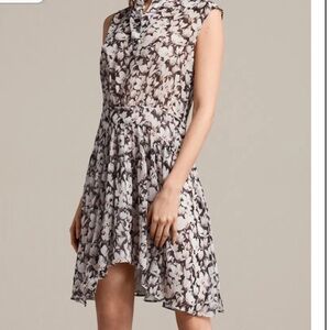 All Saints Black and White Floral Dress